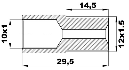 R-142-A/E1215 Переходник (10х1вн/12х1.5нар) латунь