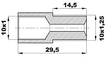 R-136-A/EL Переходник (10х1вн/10х1,25нар) латунь