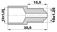 R-225-N/ELX Переходник (12х1,25/10х1,25нар) латунь