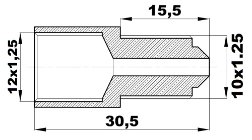 R-225-N/ELX Переходник (12х1,25/10х1,25нар) латунь