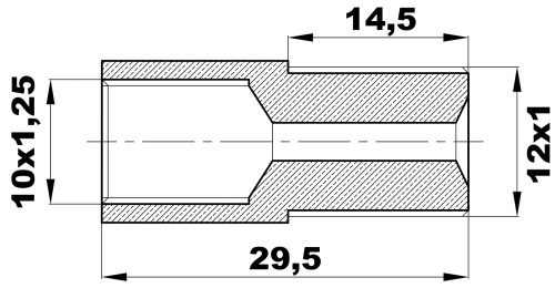 R-139-L/EB Переходник (10х1,25вн/12х1нар) латунь