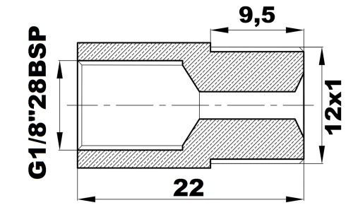 R-109-G1/8"/B Переходник (G1/8"28BSPвн./12х1нар) латунь