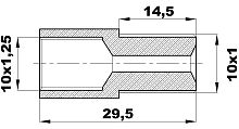 R-137-L/E Переходник (10х1,25вн/10х1нар) латунь