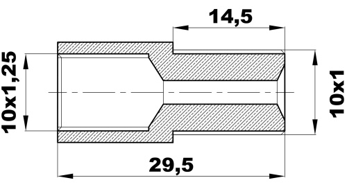 R-137-L/E Переходник (10х1,25вн/10х1нар) латунь