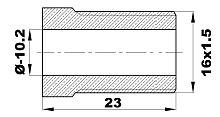 М16х1,5-23 - Штуцер Ø-10,2мм.(М16х1,5) L-23 латунь