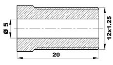 402-N5X.l - Штуцер Ø-5мм.(12х1.25) латунь