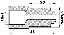 R-266-A/INJX Переходник (10х1вн/14х1,5нар) латунь