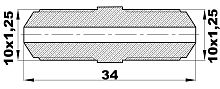 M-149-EL Муфта-Соединитель (10х1,25/10х1,25) латунь
