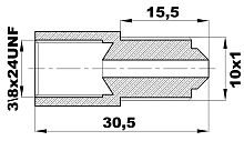 R-247-FX/EX Переходник (3/8 24UNFвн/10x1нар) латунь