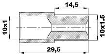 R-134-A/E15 Переходник (10х1вн/10х1.5нар) латунь