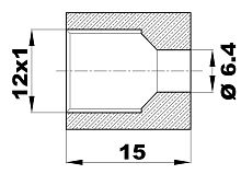 EB.l - Штуцер-гайка Ø-6,4мм.(М12х1) латунь