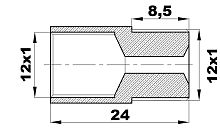 Ru-328-B/EB Переход на М12х1 для (T-131-51) латунь