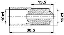 R-143-TX/EBX Переходник (10х1вн/М12х1нар) латунь