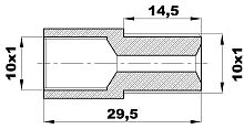 R-135-A/E Переходник (10х1вн/10х1нар) латунь