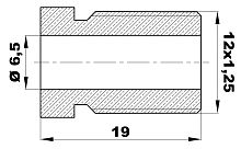 NX.l - Штуцер Ø-6.4мм.(12х1,25) латунь