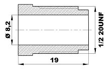 PB8.l - Штуцер  Ø-8,2мм.(1/2"20UNF) латунь