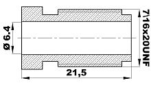 PX.l - Штуцер  Ø-6.4мм.(7/16"20UNF) латунь