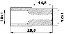 R-129-A/EB Переходник (10х1вн/12х1нар) латунь