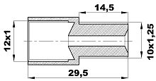 R-126-BX/EL Переходник (12х1вн/10х1,25нар) латунь