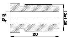 401-N5.l - Штуцер Ø-5мм.(12х1.25) латунь