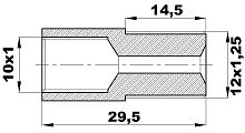 R-145-A/EN Переходник (10х1вн/М12х1,25нар) латунь