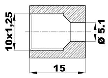 EL.l - Штуцер-гайка  Ø-5,1мм.(М10х1.25) латунь