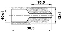 R-229-А/EBX Переходник (10х1вн/12х1нар) латунь