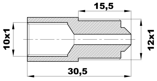 R-229-А/EBX Переходник (10х1вн/12х1нар) латунь