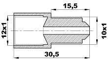 R-132-BX/EAX Переходник (12х1вн/10х1нар) латунь