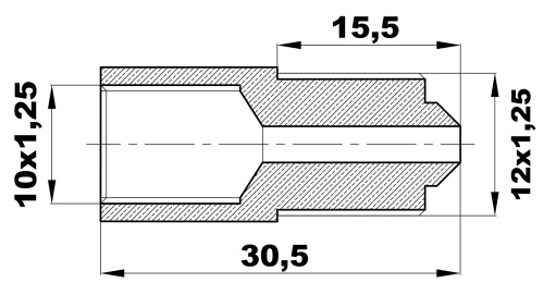 R-144-L/ENX Переходник (10х1,25вн/М12х1,25нар) латунь
