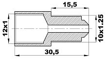 R-146-B/ELX Переходник (12х1вн/10х1,25нар) латунь