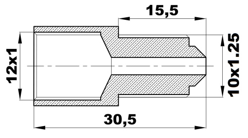 R-146-B/ELX Переходник (12х1вн/10х1,25нар) латунь