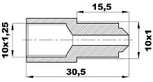 R-137-L/EX Переходник (10х1,25вн/10х1нар) латунь