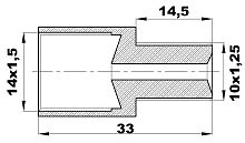 R-261-INJX/EL Переходник (14х1,5вн /10х1.25нар) латунь