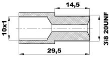 R-238-A/ЕG Переходник (10х1/3/8"20UNFнар) латунь
