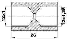 M-145-B/N Муфта-Переходник (12x1/12x1,25) латунь