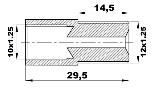 R-141-LX/EN Переходник (10х1,25вн/М12х1,25нар) латунь